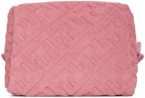 Pink Terrycloth Small 'Forever Fendi' Beauty Pouch 